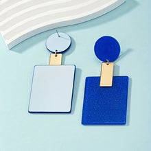 Load image into Gallery viewer, Round & Rectangle Shape Acrylic Dangle Earrings