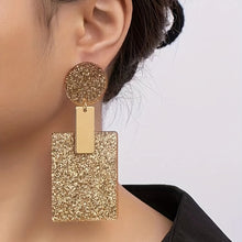 Load image into Gallery viewer, Round & Rectangle Shape Acrylic Dangle Earrings