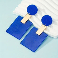 Load image into Gallery viewer, Round & Rectangle Shape Acrylic Dangle Earrings