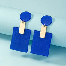 Load image into Gallery viewer, Round & Rectangle Shape Acrylic Dangle Earrings