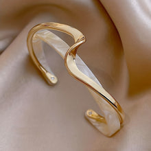 Load image into Gallery viewer, Wave Shape Cuff Bangle Bracelet