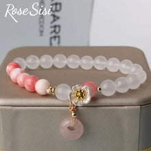 Load image into Gallery viewer, Natural stone strawberry crystal bracelet