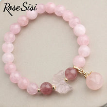 Load image into Gallery viewer, Natural stone strawberry crystal bracelet