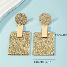 Load image into Gallery viewer, Round & Rectangle Shape Acrylic Dangle Earrings