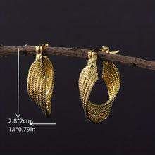 Load image into Gallery viewer, Golden Twist Hoop Earrings
