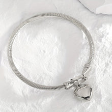Load image into Gallery viewer, Heart Shaped Stainless Steel Bangle bracelet
