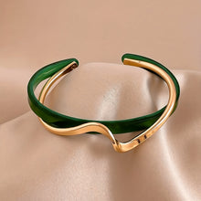 Load image into Gallery viewer, Wave Shape Cuff Bangle Bracelet
