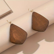 Load image into Gallery viewer, 5 Pairs/ Set Brown Wooden Dangle Earrings
