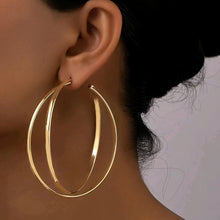 Load image into Gallery viewer, Double-layer Golden Hoop Earrings
