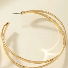 Load image into Gallery viewer, Double-layer Golden Hoop Earrings
