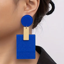 Load image into Gallery viewer, Round &amp; Rectangle Shape Acrylic Dangle Earrings
