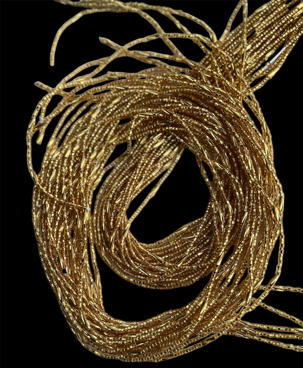 Golden thread waist beads