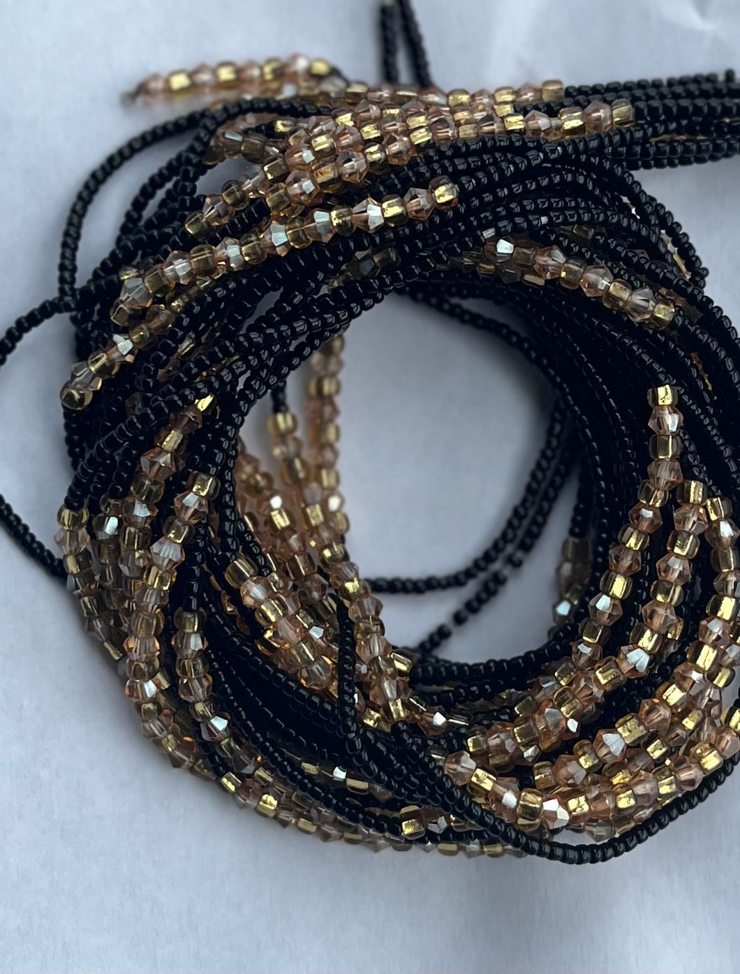 Onyx gold waist beads