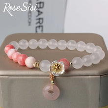 Load image into Gallery viewer, Natural stone strawberry crystal bracelet
