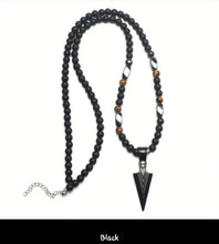 Load image into Gallery viewer, Natural stone matte black round beads.
