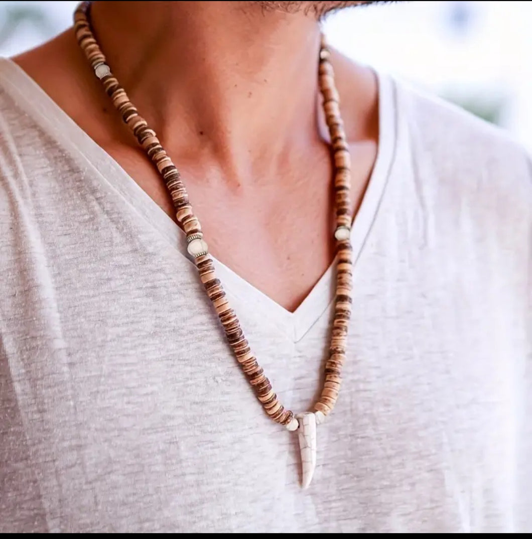Vintage coconut shell handmade necklace