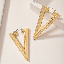 Load image into Gallery viewer, Geometric Letter V Shaped Hoop Earrings
