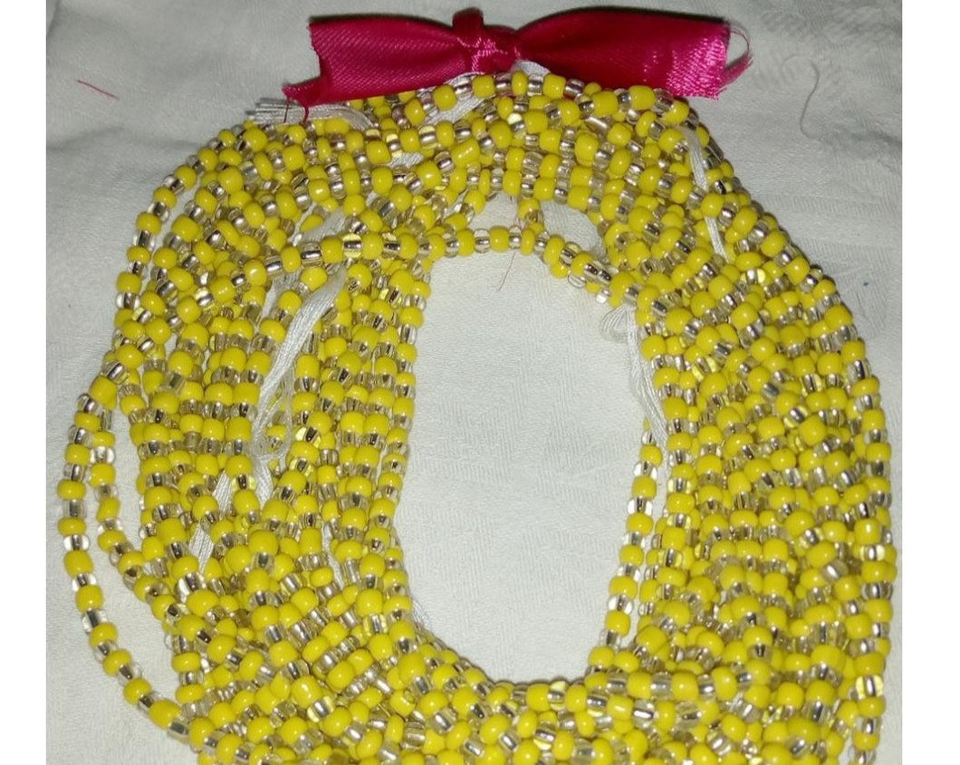 Yellow waist beads